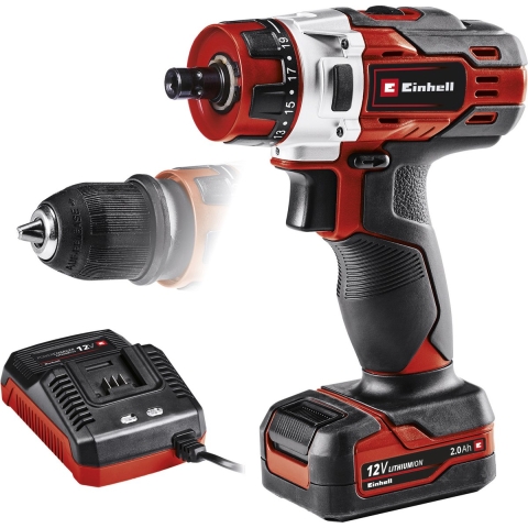 Einhell TE-CD 18/40 Li-Solo TE-CD 12/1 X-Li (1x2,0Ah) 4513592 Accu-schroefboormachine 12 V 2000 mAh Li-ion Incl. accu, Incl. koffer
