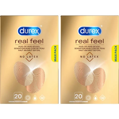 2x Durex Condooms Nude Latex Vrij 20 stuks