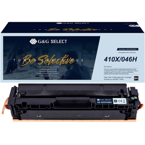 G&G Toner vervangt HP, Canon 410X, 046H Compatibel Zwart CF410X/Cartridge 046H Black GS-HCF410X(U)