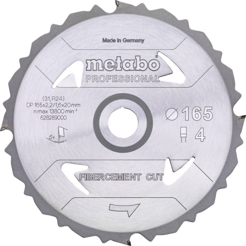 Metabo Accessoires Cirkelzaagblad | "Fibercement Cut Prof" | 190x30mm | Z4 DFZ 5° - 628297000