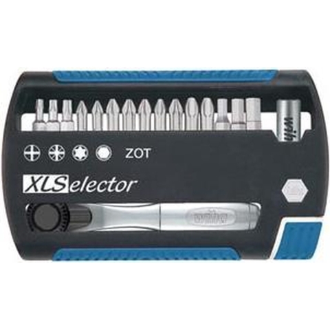 Wiha Bitset XLSelector Standard 25 mm assorti 18-delig met bitratel 1/4" C6,3 - 36951 - 36951