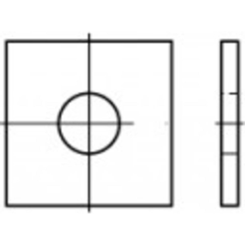 Vierkantschijven 30 mm 90 mm RVS A2 25 stuk(s) TOOLCRAFT 1060751