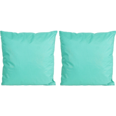 8x Bank/sier kussens voor binnen en buiten in de kleur aqua blauw 45 x 45 cm -