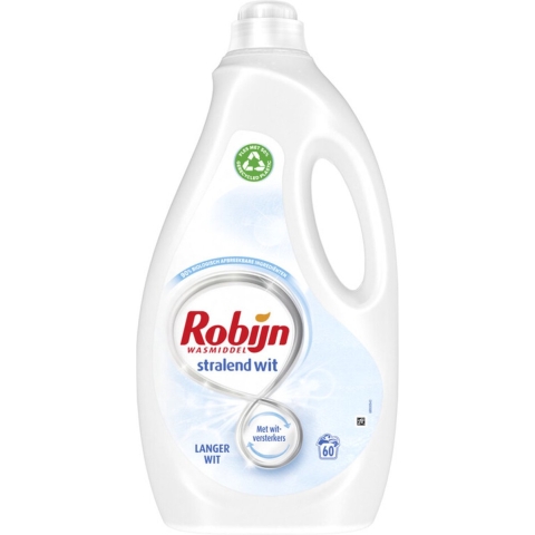 3x Robijn Vloeibaar Wasmiddel Stralend Wit 60 Wasbeurten 3 liter
