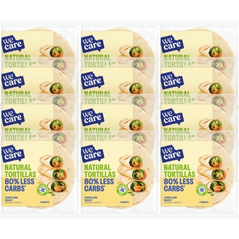 12x WeCare Lower Carb Tortillas Naturel 160 gr