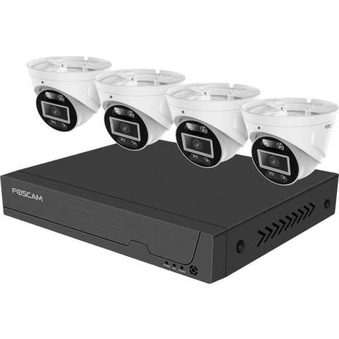 Foscam FNA108E-T4-2T FNA108E-T4-2T IP-Bewakingscameraset LAN 8-kanaals Met 4 cameras 3840 x 2160 Pixel