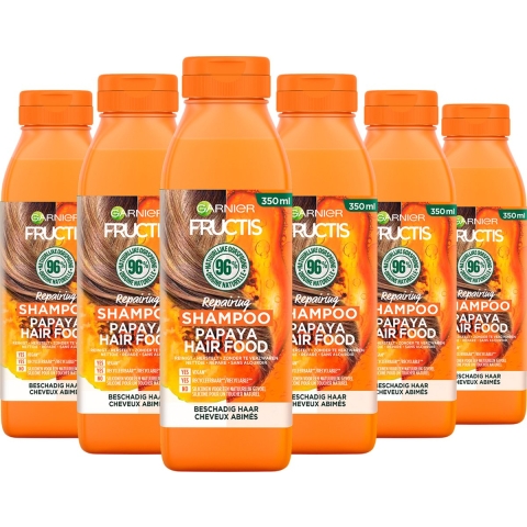 6x Garnier Fructis Hair Food Papaya Shampoo 350 ml