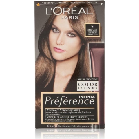 3x L'Oréal Préférence Permanente Haarkleuring 5.0 Lichtbruin