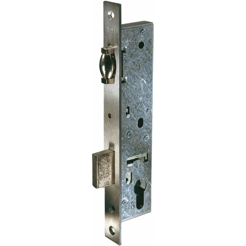 Nemef 9680 Rolschootdeurslot | DM30mm | voorplaat RVS 24x245mm rechthoekig | zamac vernikkelde rol- en nachtschoot | DR 1+2+3+4 - 9968207000