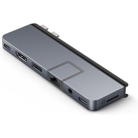 HYPER HyperDrive DUO PRO 7-in-2 USB-C Hub USB-C dockingstation Geschikt voor merk: Apple, Universeel Geïntegreerde kaartlezer, USB-C Power Delivery