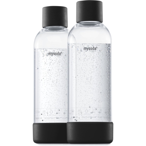 MySoda Pet Flessen 2 x 1L Black | Sodamakers toebehoren | 6430052005700