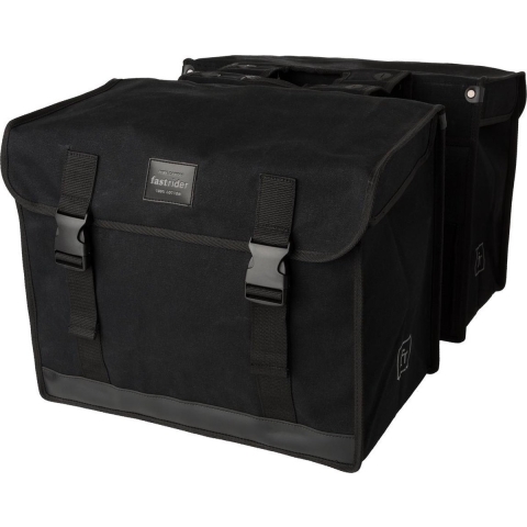 Dubbele fietstas Canvas Basics 65L Zwart