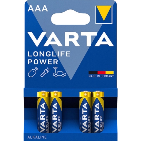 12x Varta Longlife Max Power Alkaline Batterijen AAA 4 stuks