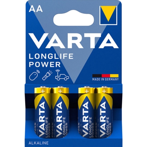 12x Varta Longlife Max Power Alkaline Batterijen AA 4 stuks