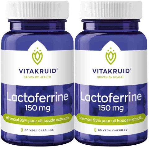2x Vitakruid Lactoferrine 150 mg 60 vegacapsules