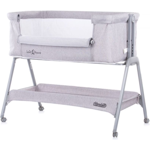 Co-Sleeper Chipolino Wieg Sweet Dreams Grey Incl. Wielen