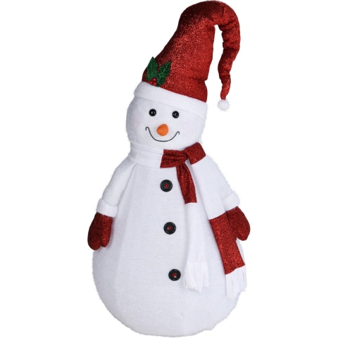 Sneeuwpop decoratie figuur/beeld - 200 cm - met LED verlichting - kunststof - waterproof -