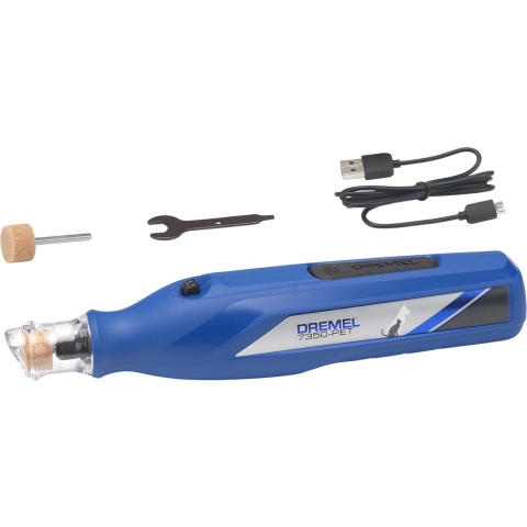 Dremel Multigereedschap-systeem 7350JA (Model 7350 Pet Nagelverzorgingskit, hulpstuk incl. beschermkap, 2 x slijpsteen, USB kabel, sleutel,