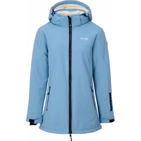 Nordberg Teddy Sherpa gevoerde softshell ski jas dames licht blauw, M