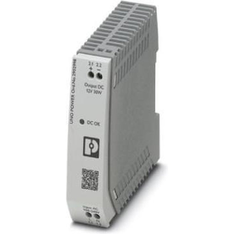 Phoenix Contact UNO-PS/1AC/12DC/30W DIN-rail netvoeding 12 V/DC 2.5 A 30 W Aantal uitgangen: 1 x Inhoud: 1 stuk(s)