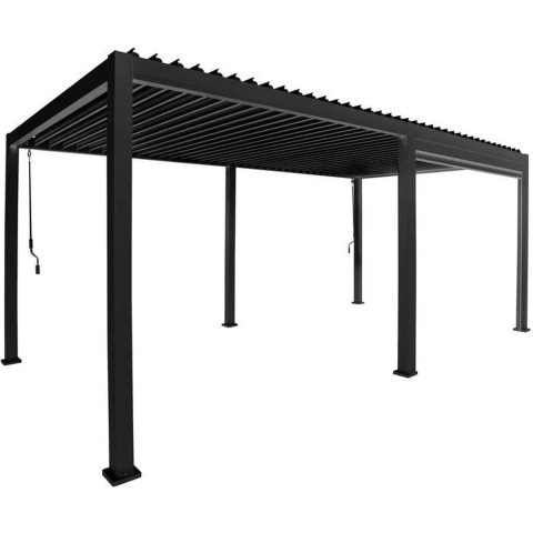 Overkapping vierkant XL Rota 300 x 600 cm Matt royal grey - Suns
