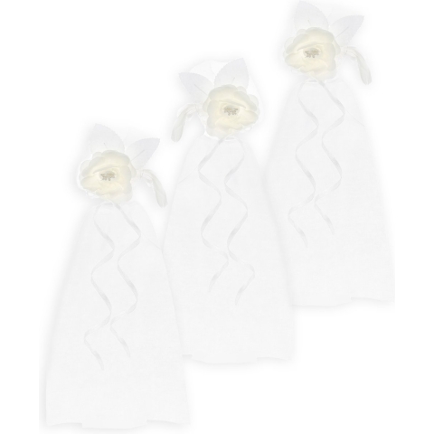Trouwauto antenne lint boeket - Bruiloft - wit/creme - 12x stuks - just married -