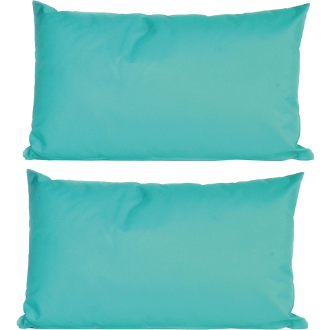 8x Bank/sier kussens voor binnen en buiten in de kleur aqua blauw 30 x 50 cm -