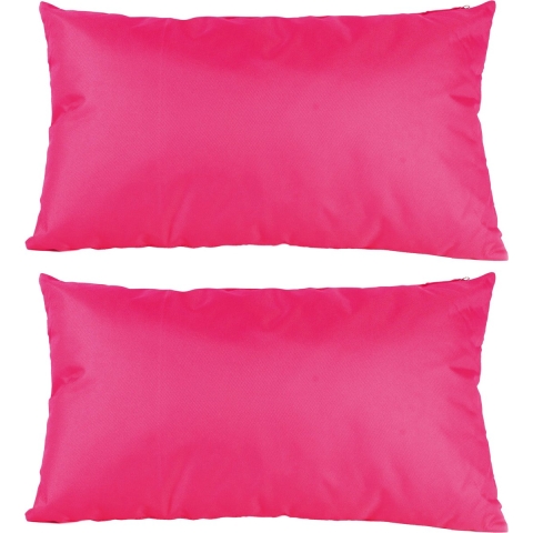 8x Bank/sier kussens voor binnen en buiten in de kleur fuchsia roze 30 x 50 cm -