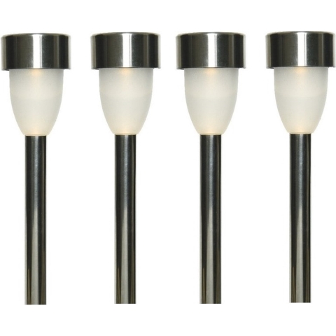 15x Buiten/tuin LED RVS steker Nova solar verlichting 26 cm -