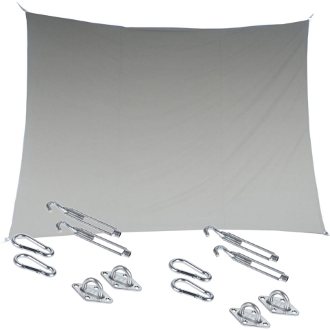 Premium kwaliteit schaduwdoek/zonnescherm Shae rechthoekig beige 3 x 4 meter met ophanghaken -