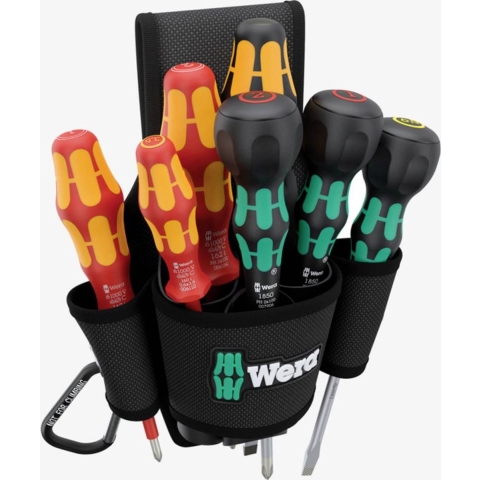Wera 05136033001 Schroevendraaierset VDE, Werkplaats 8-delig Kruiskop Phillips, Plat