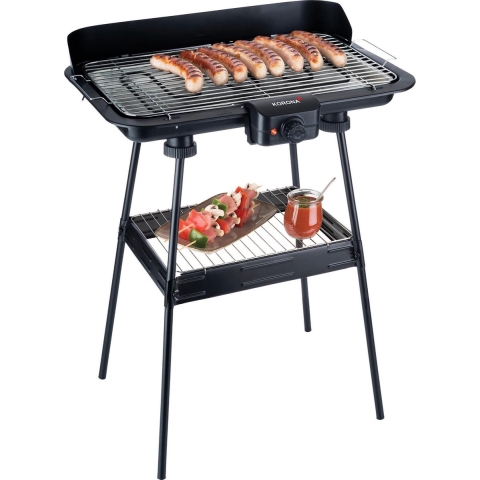 Korona 46221 Staande grill Elektrisch Controlelampje, Traploze temperatuurregeling Zwart