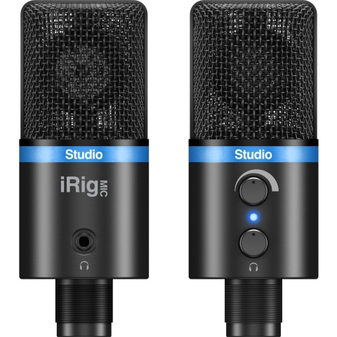 IK Multimedia IRIG MIC STUDIO BLACK USB-studiomicrofoon Zendmethode:Kabelgebonden Incl. klem, Voet, Metalen behuizing USB Kabelgebonden