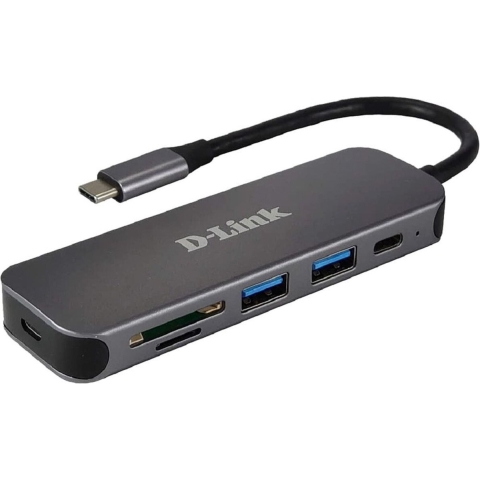 D-Link DUB-2325/E USB-C (USB 3.2 Gen 2) multiport hub 5 poorten Antraciet