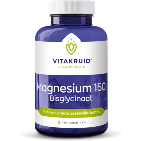 2x Vitakruid Magnesium 150 Bisglycinaat 180 tabletten