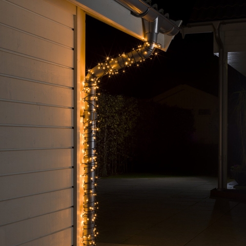 Konstsmide 3645-800 Micro-lichtketting Binnen/buiten Energielabel: F (A - G) werkt op het lichtnet Aantal lampen 500 LED Barnsteen Verlichte lengte: 34.93 m
