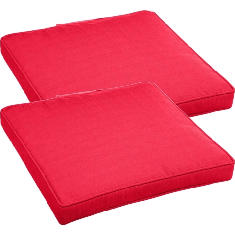 Set van 6x stuks stoelkussens voor binnen en buiten in de kleur rood 40 x 40 x 4 cm -
