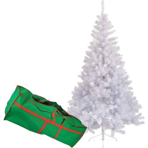 Kunst witte kerstboom/dennenboom klein formaat 120 cm + opbergtas -