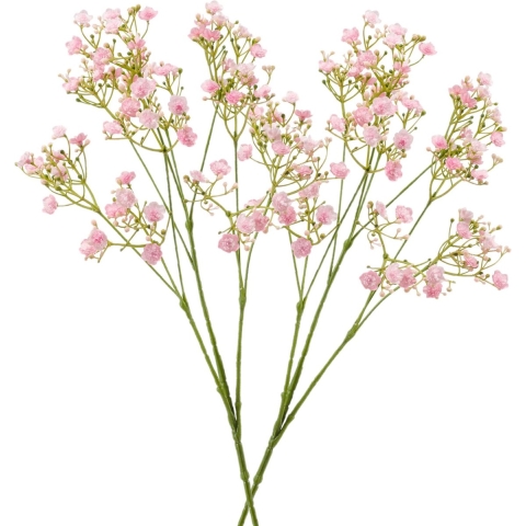 7x stuks kunstbloemen Gipskruid/Gypsophila takken lichtroze 68 cm -