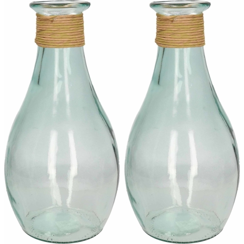 2x Glazen vaas/vazen Nellia 21 x 40 cm -