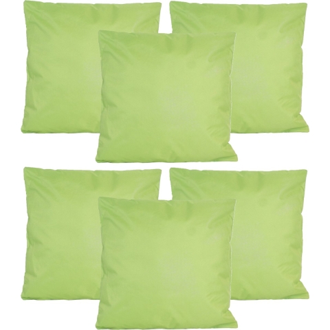 Buiten of tuin sier kussens - 6x - groen - 45 x 45 cm - binnen/buiten - tuinbank -