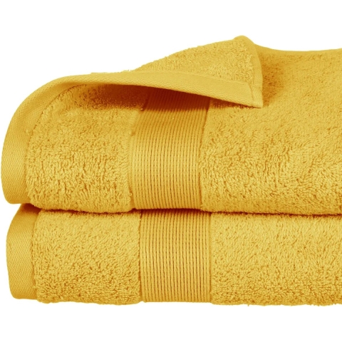 Atmosphera Badhanddoek - 6x - okergeel - 70 x 130 cm - katoen - 450 grams - luxe handdoek -
