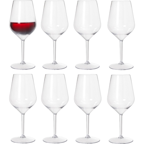 Duni Wijnglas Elegance - 8x - onbreekbaar kunststof - 400 ml - vaatwasser bestendig -
