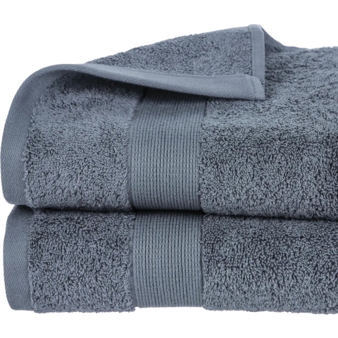 Atmosphera Badhanddoek - 6x - donkergrijs - 70 x 130 cm - katoen - 450 grams - luxe handdoek -