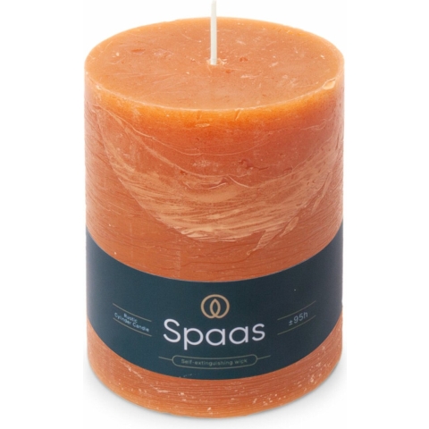 6x SPAAS Rustieke Pillarkaars± 95 branduren Oranje