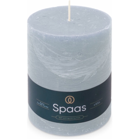 6x SPAAS Rustieke Pillarkaars± 95 branduren Lichtblauw