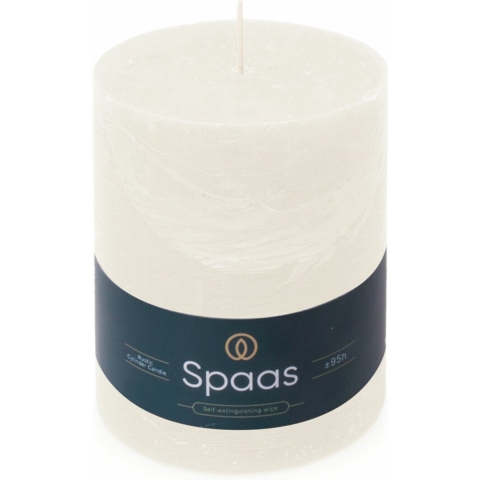 6x SPAAS Rustieke Pillarkaars± 95 branduren Wit