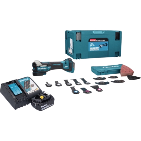 Makita DTM52T1JX2 DTM52T1JX2 Multifunctioneel accugereedschap Brushless, Incl. koffer 18 V