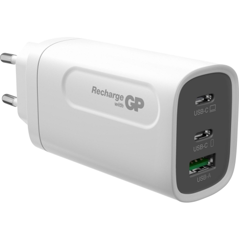 GP GPWCGM3AWHUSB254 USB-oplader 65 W Thuis Aantal uitgangen: 3 x USB, USB-C bus (Power Delivery)