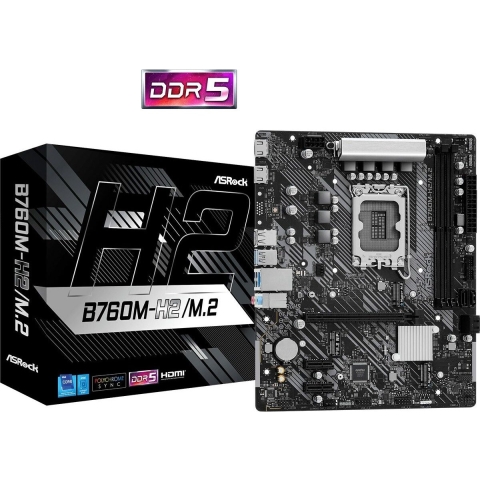 ASRock B760M-H2/M.2 Moederbord Socket Intel 1700 Vormfactor Micro-ATX Moederbord chipset Intel® B760